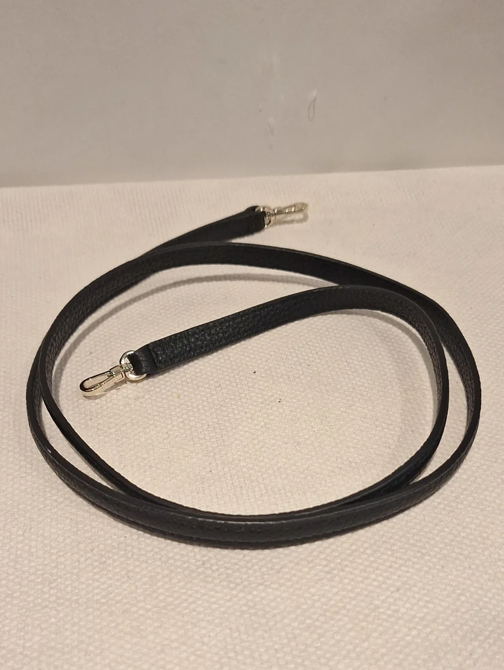Kate Spade Black Leather Crossbody Strap with Silver Hardware